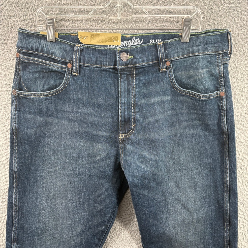 Wrangler Jeans Mens 36x30 Blue Denim Retro Slim Straight Low Rise